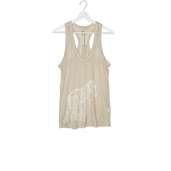 New Banana Republic Heritage Womens Shirt Small Ivory Tan Sleeveless Tank Top - Picture 1 of 8
